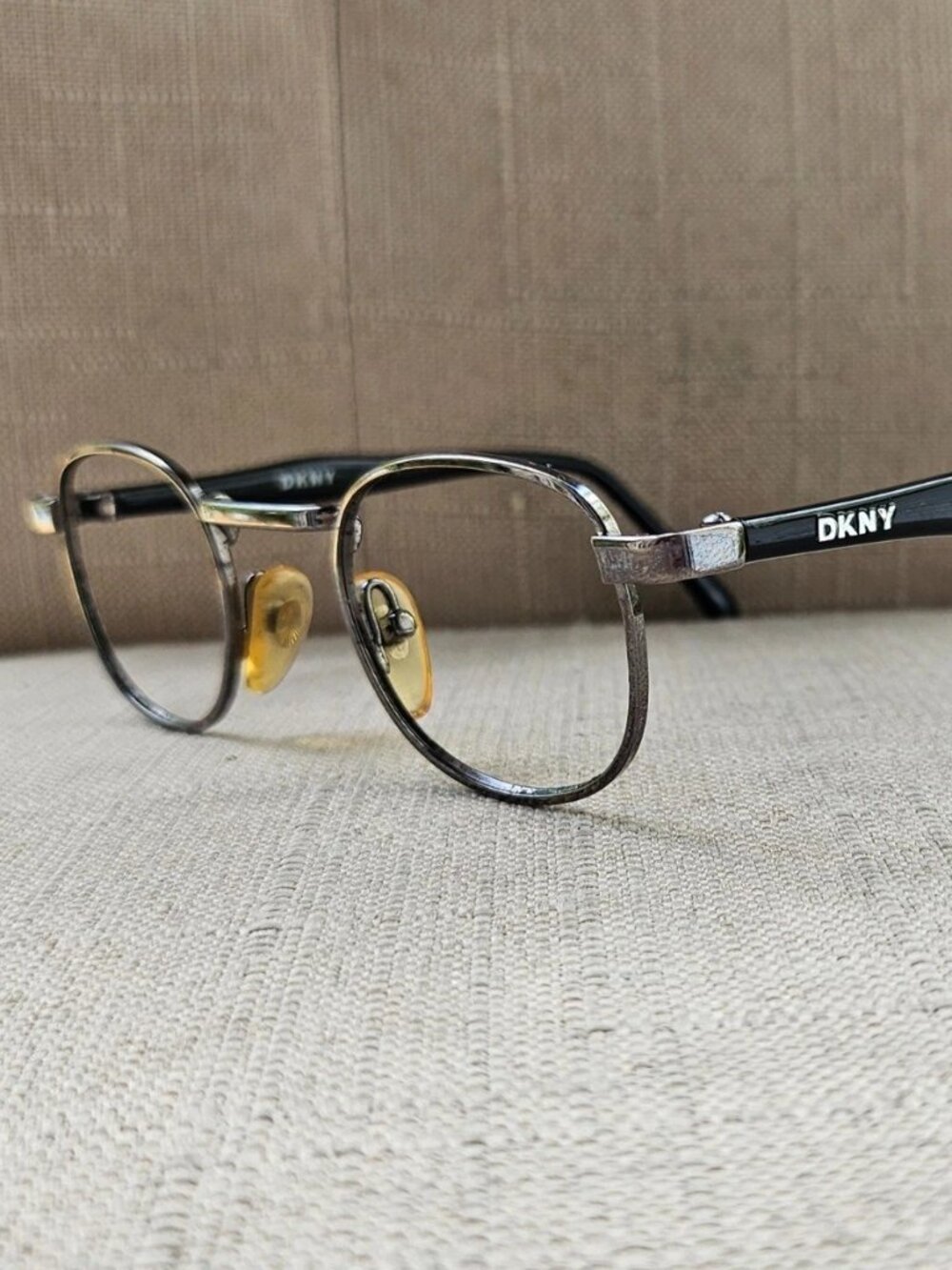 Vintage DKNY Eyeglasses Frame Dark Gunmetal/Black Tone Glasses Reactor K0702
